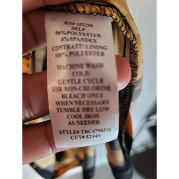 Connected Apparel Women Black Polyester Round Neck 3/4 Sleeves Wrap Dress Size 4 - Picture 7 of 11